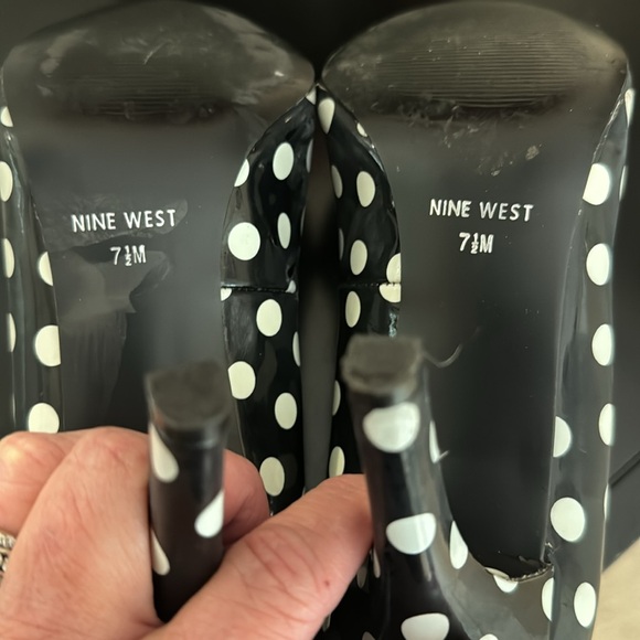 Gorgeous Nine West Polka Dot Pump with a 4” heel. Size 7.5. Worn a few times. - Picture 6 of 7